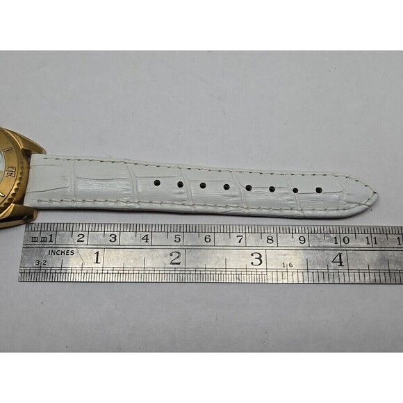 Invicta Angel 15004 Quartz 37mm MOP Dial Gold Tone Bezel Leather New Battery